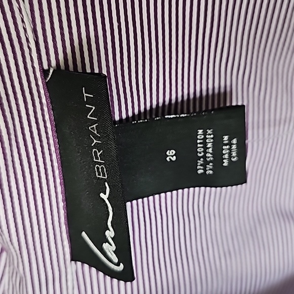 Lane Bryant Office purple striped long sleeve button down NWT size 26 - Picture 2 of 7